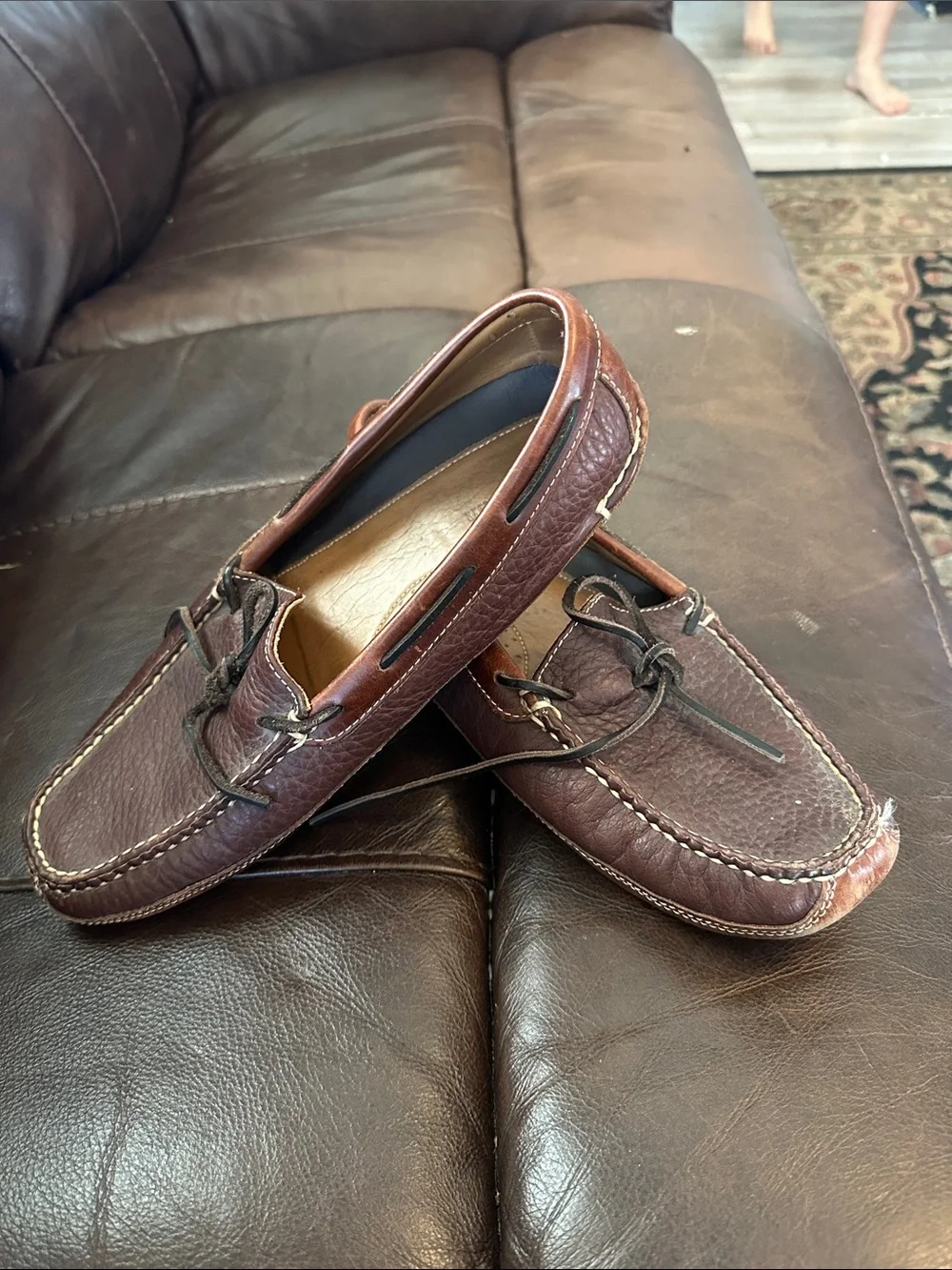L.L. Bean Men's Brown Leather Boat Shoes